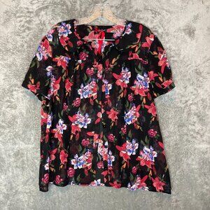Hell Bunny Women Floral Vixen Retro Rockabilly Whimsigoth Fairy Grunge Top 3XL